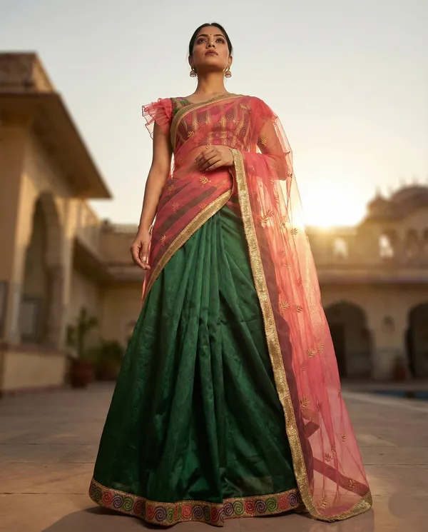 Emerald_Rani_Lehenga_Saree