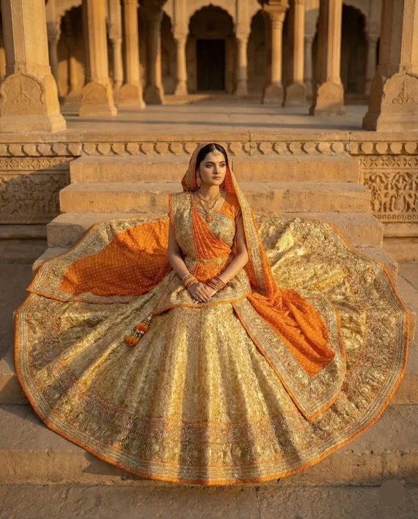 Golden_Kesari_Lehenga_Saree