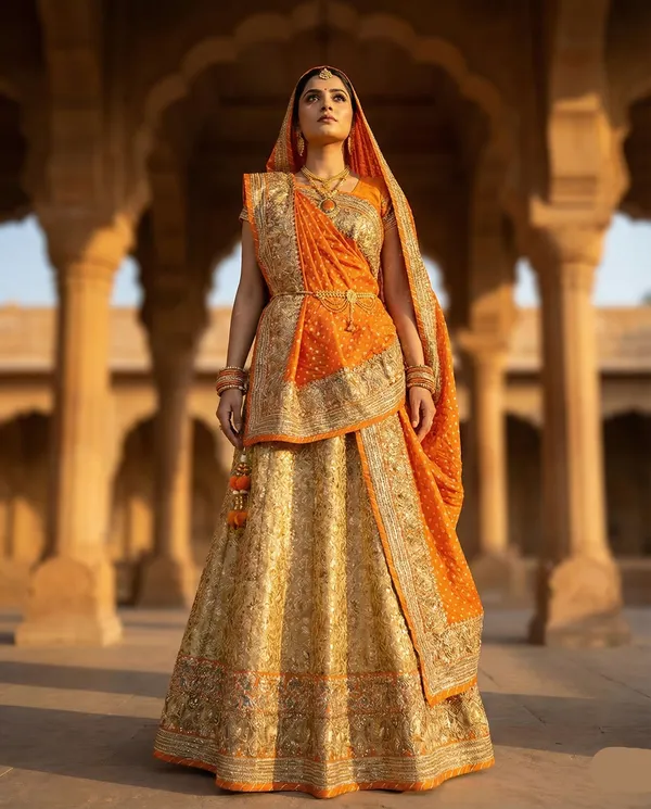 Golden_Kesari_Lehenga_Saree