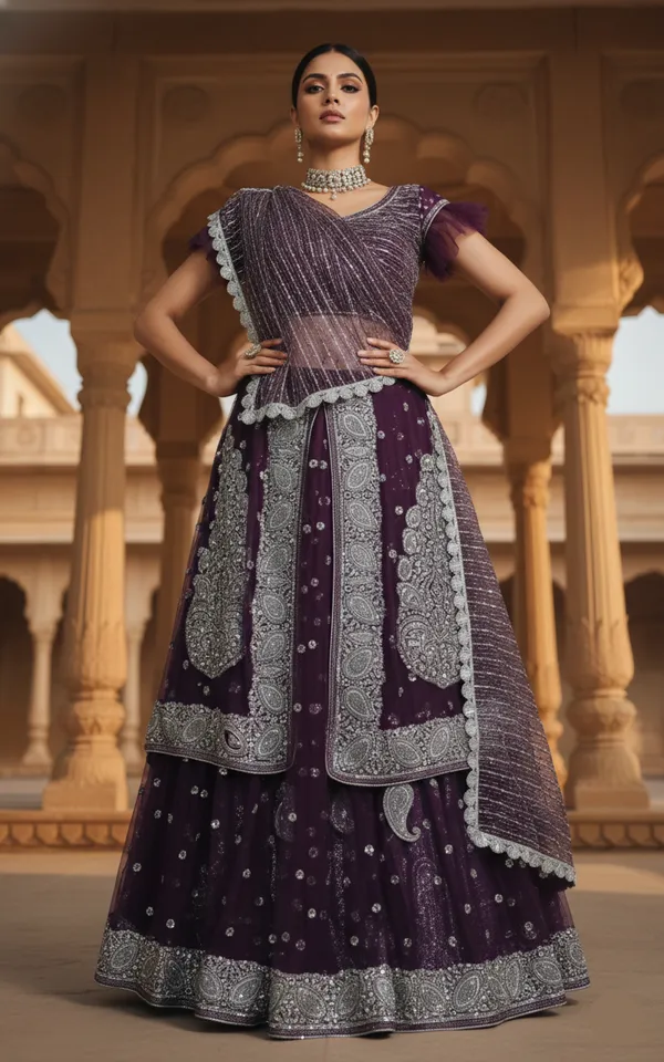Jamun_Shimmer_Lehenga