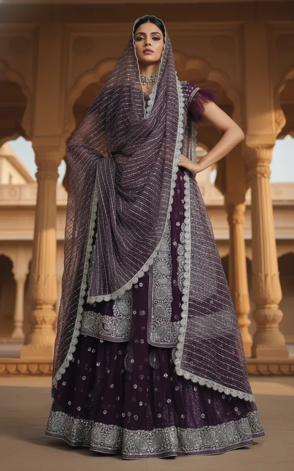 Jamun_Shimmer_Lehenga