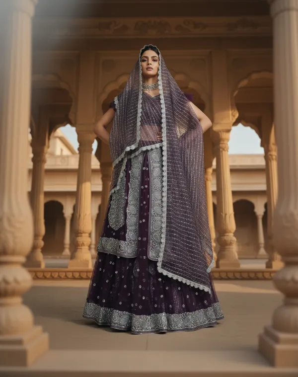 Jamun_Shimmer_Lehenga