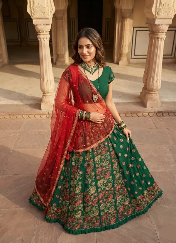 Traditional_Floral_Green_Lehenga