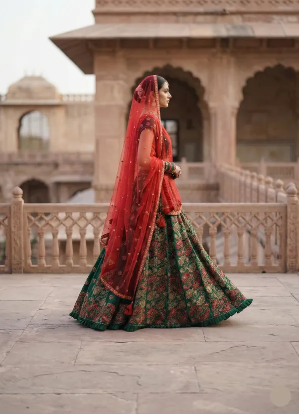 Traditional_Floral_Green_Lehenga