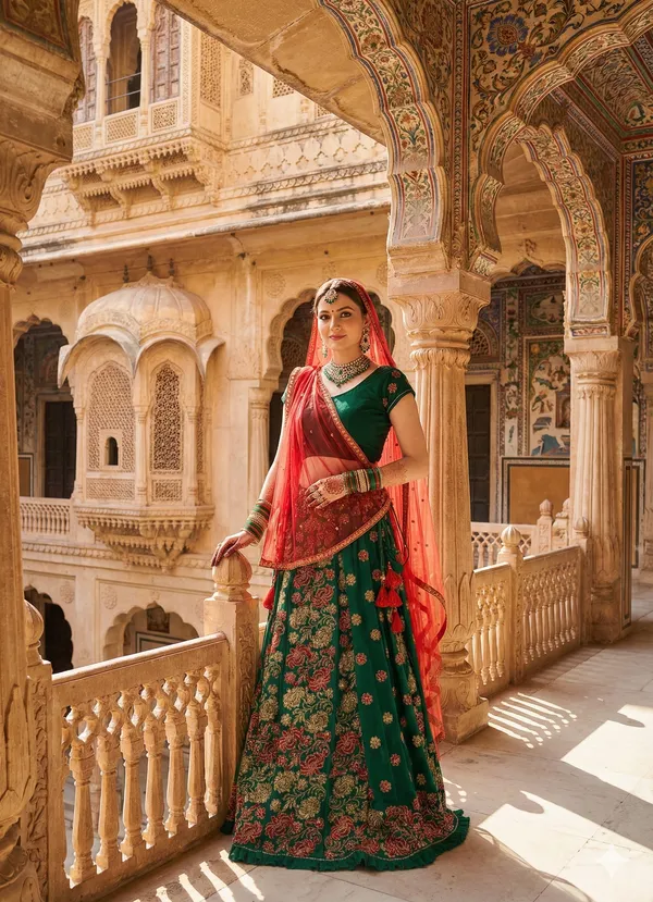 Traditional_Floral_Green_Lehenga