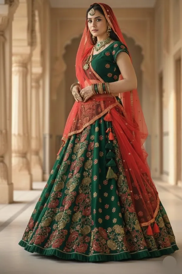 Traditional_Floral_Green_Lehenga