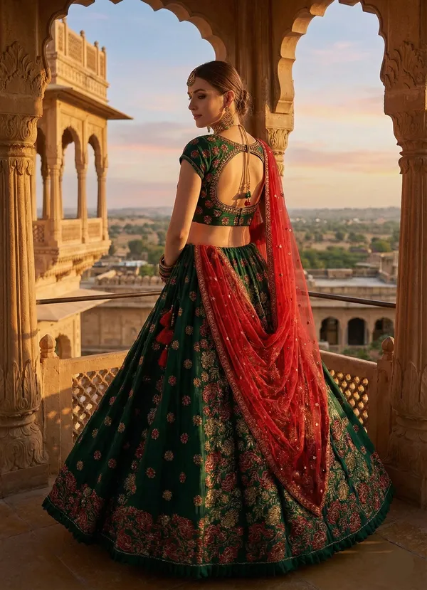 Traditional_Floral_Green_Lehenga