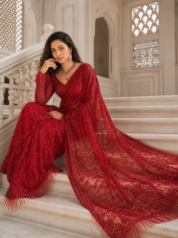 Ruby_Bloom_Embellished_Saree