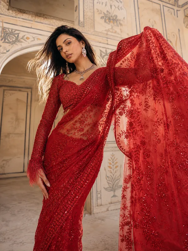 Ruby_Bloom_Embellished_Saree