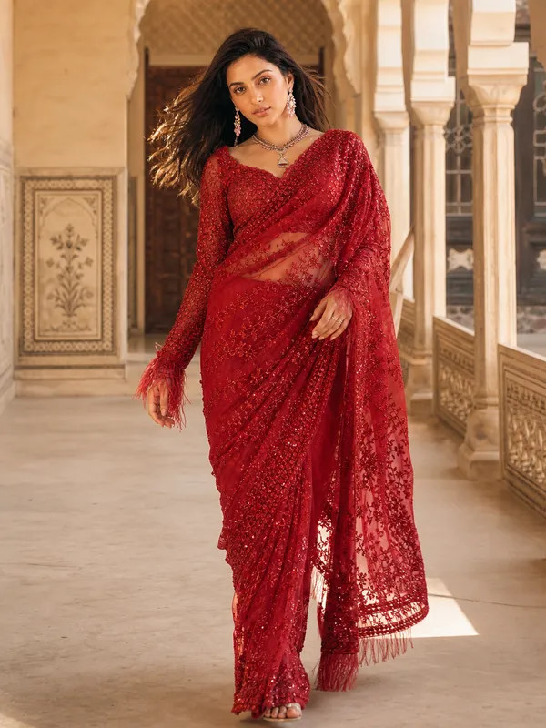 Ruby_Bloom_Embellished_Saree