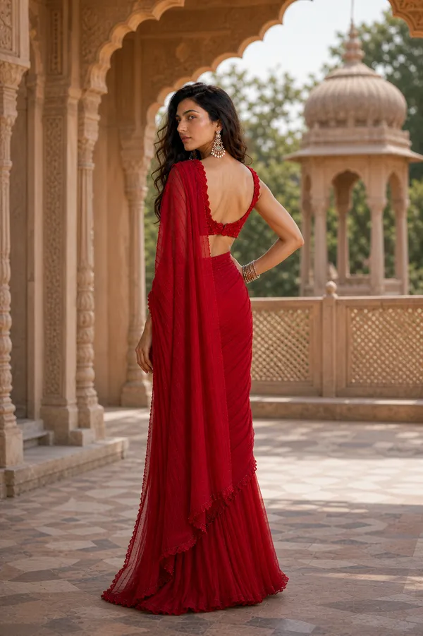 Scarlet_Ruffle_Saree