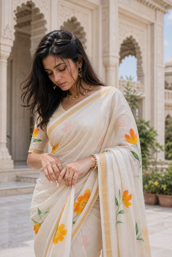 Saffron_Meadow_Saree