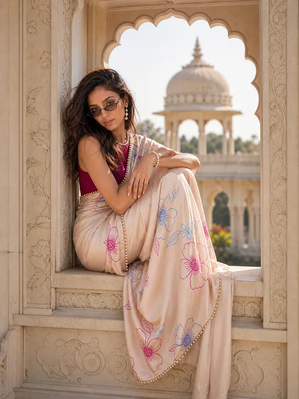 The_Champagne_Petals_Satin_Saree