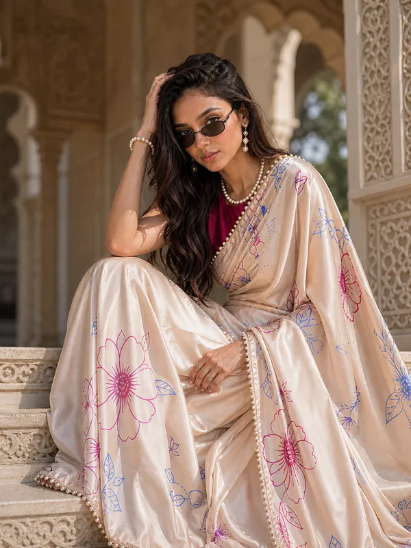 The_Champagne_Petals_Satin_Saree