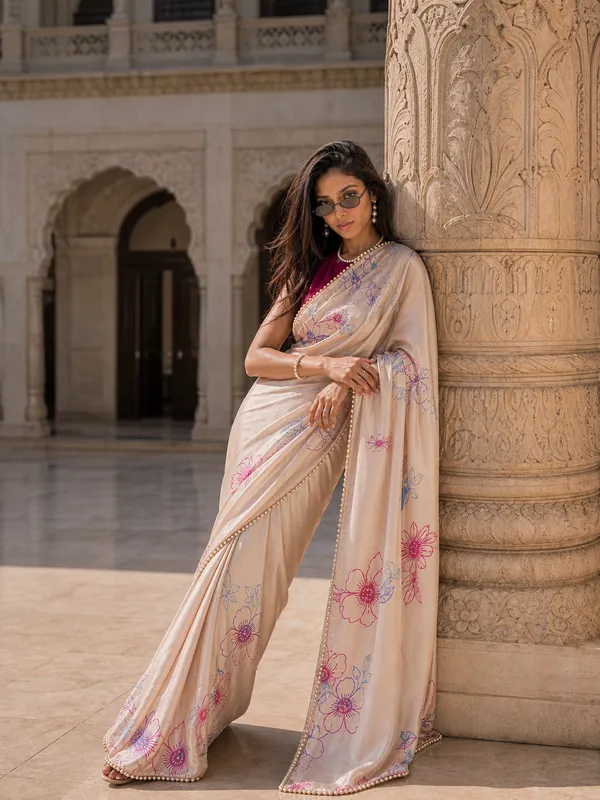 The_Champagne_Petals_Satin_Saree
