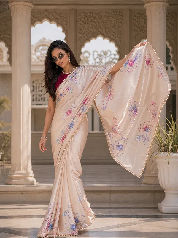 The_Champagne_Petals_Satin_Saree
