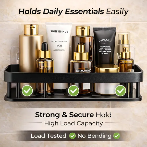 Black_Aluminum_Wall_Mounted_Bathroom_Storage_Shelf_Set
