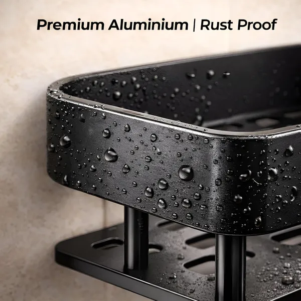 Black_Aluminum_Wall_Mounted_Bathroom_Storage_Shelf_Set