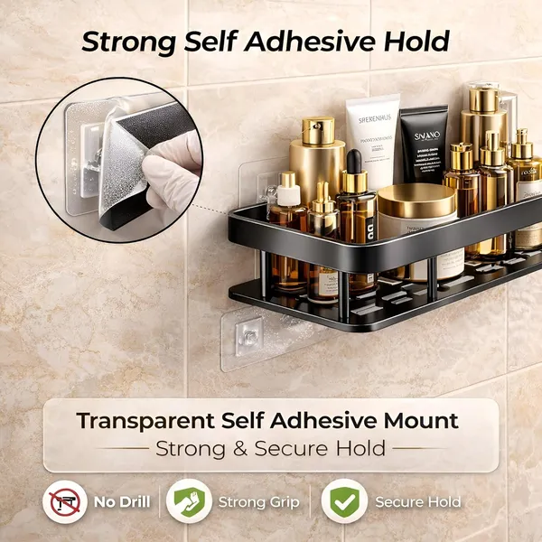 Black_Aluminum_Wall_Mounted_Bathroom_Storage_Shelf_Set
