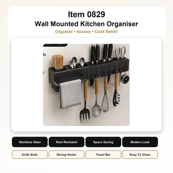 Wall_Mounted_Stainless_Steel_Kitchen_Organiser,_Kitchen_Utensil_Holder_with_Knife_Slots,_Strong_Hooks,_Towel_Bar,_Spoon_Fork_Chopstick_Storage_Rack,_Space_Saving_Kitchen_Organizer