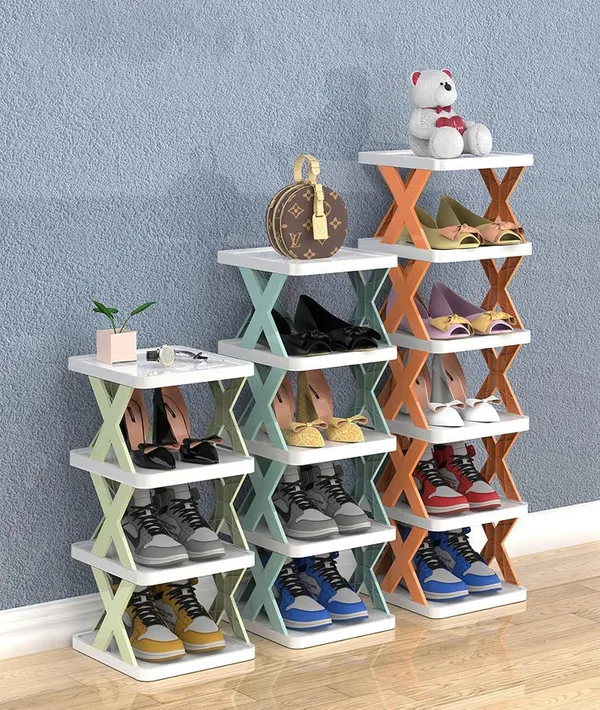 6_Layer_Plastic_Shoe_Rack_Organizer_–_Stackable_&_Adjustable_Shoe_Storage_Shelf_for_Entryway,_Bedroom,_Hallway_&_Kitchen_|_Space-Saving_Foldable_Stand_with_Book_Storage_Slots