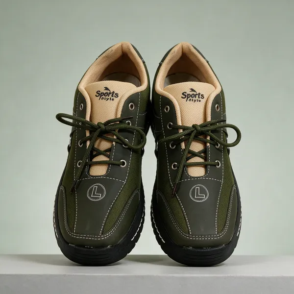 Olive_Green_Mesh_Casual_Shoes_For_Men