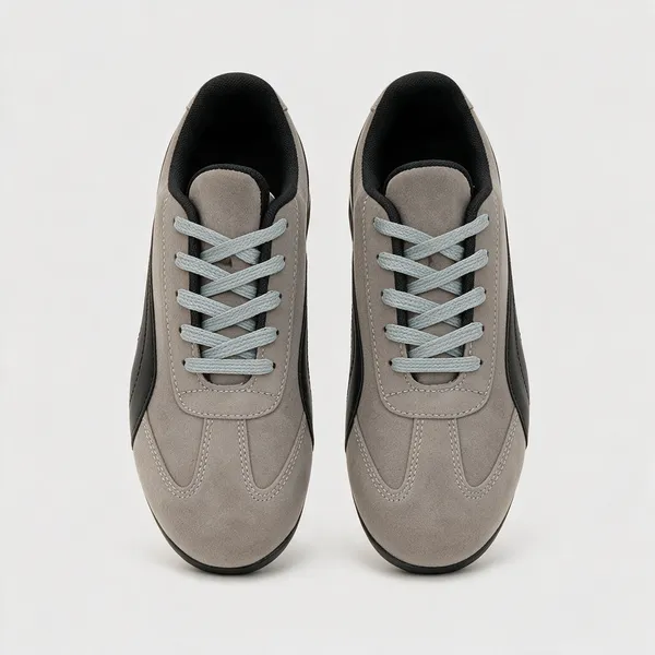 Grey_Casual_Lace-Up_Sneakers_For_Adults