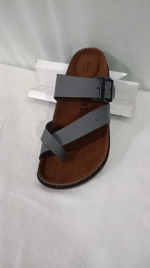 Grey_Casual_Buckle_Sandals_For_Men