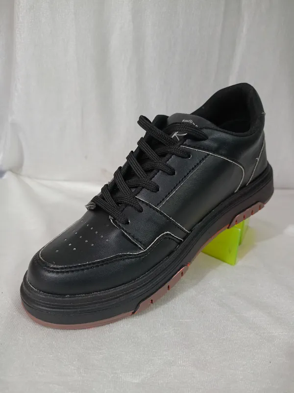Black_Leather_Look_Lace-Up_Casual_Shoes_For_Men