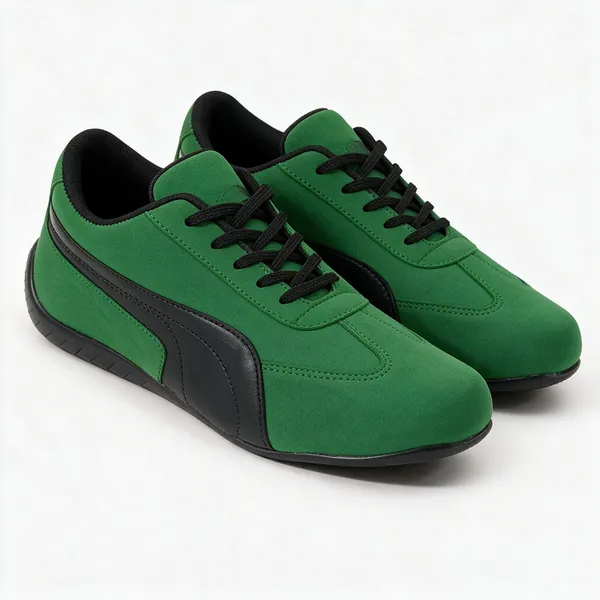 Green_Casual_Lace-Up_Sneakers_For_Men
