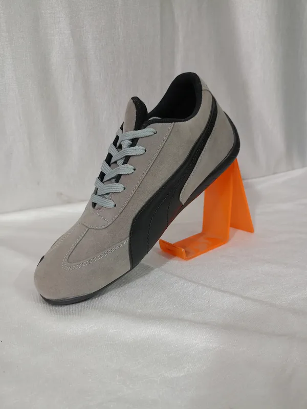 Grey_Casual_Lace-Up_Sneakers_For_Adults