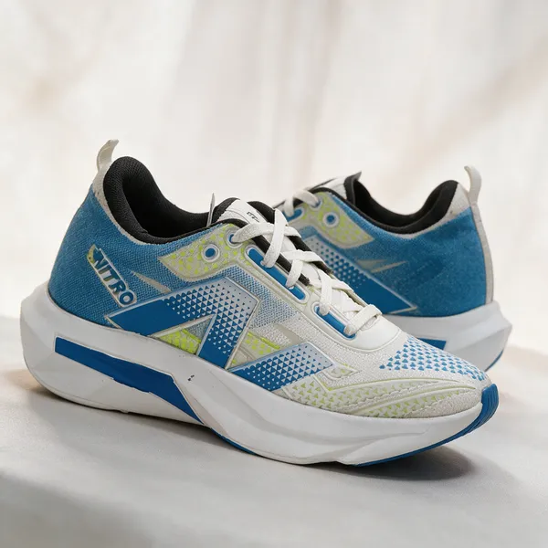 White_And_Blue_Mesh_Lace-Up_Sports_Shoes_For_Unisex