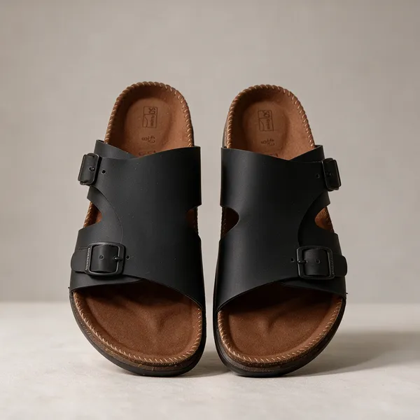 Black_Two_Strap_Buckle_Sandals