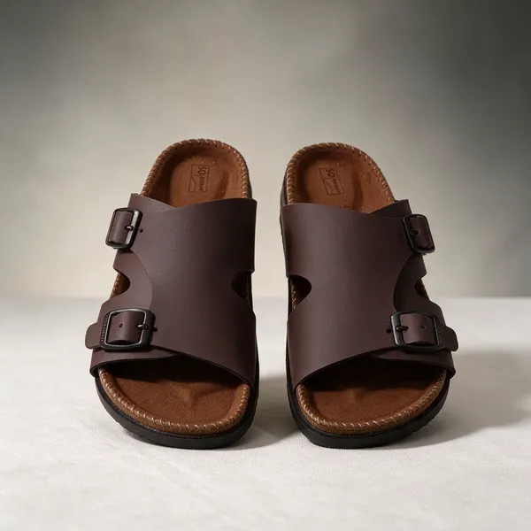 Brown_Two_Strap_Buckle_Sandals_For_Men