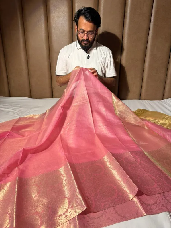 Barbie_pink_checks_cotton_Kota_saree