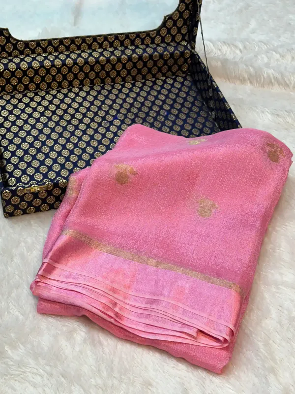 Baby_Pink_Viscose_Georgette_Designer_Buta_Work_Banarasi_Saree