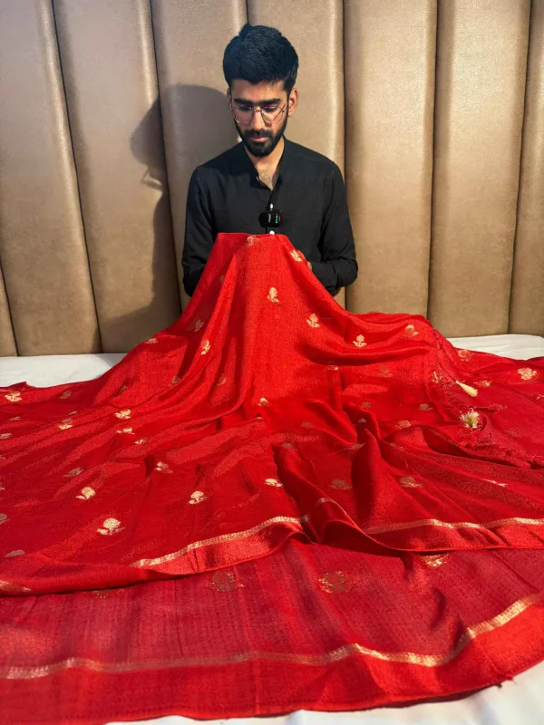 Bridal_Red_Viscose_Georgette_Banarasi_Saree