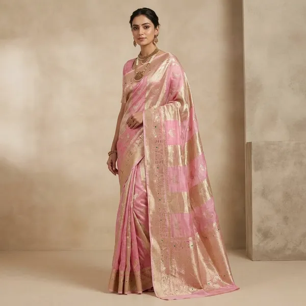 Preety_Pink_Rare_Chinia_Tissue_Heritage_Banarasi_Saree