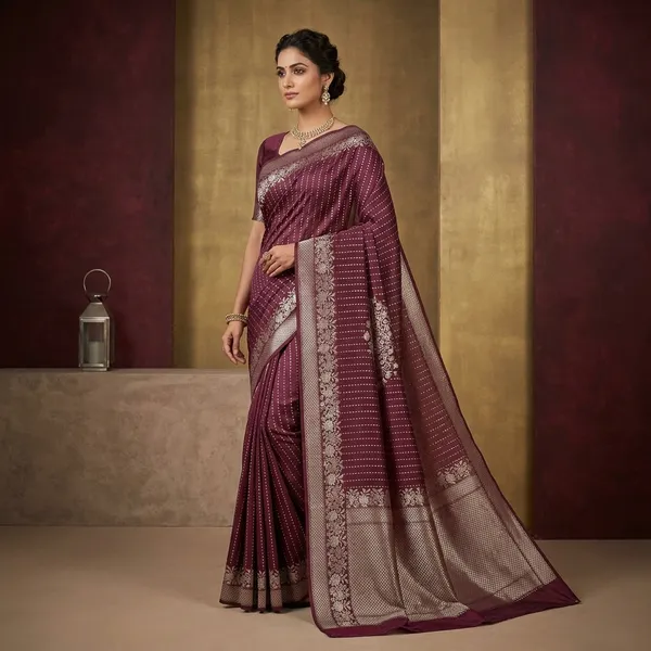 Rare_Wine_Crepe_Chinia_Silk_Banarasi_Saree