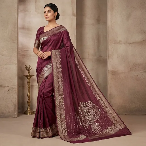 Rare_Wine_Crepe_Chinia_Silk_Banarasi_Saree