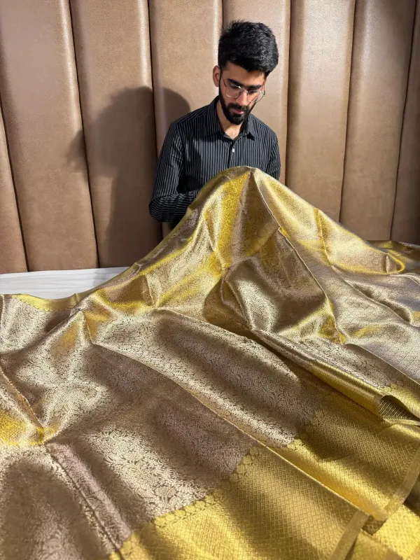 Copper_Tissue_Silk_Embossed_Banarasi_Saree