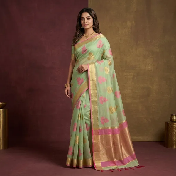 Pastel_Green_Cotton_Silk_Leaf_Buta_Banarasi_Saree
