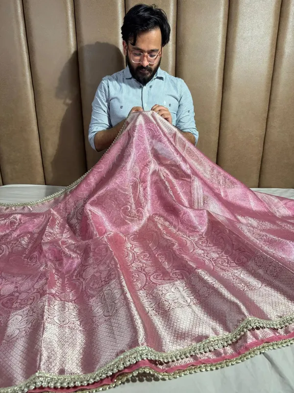 Metallic_Pink_Nita_Ambani_Mam_inspired_tissue_silk_saree_with_heavy_jarkan_lace_work