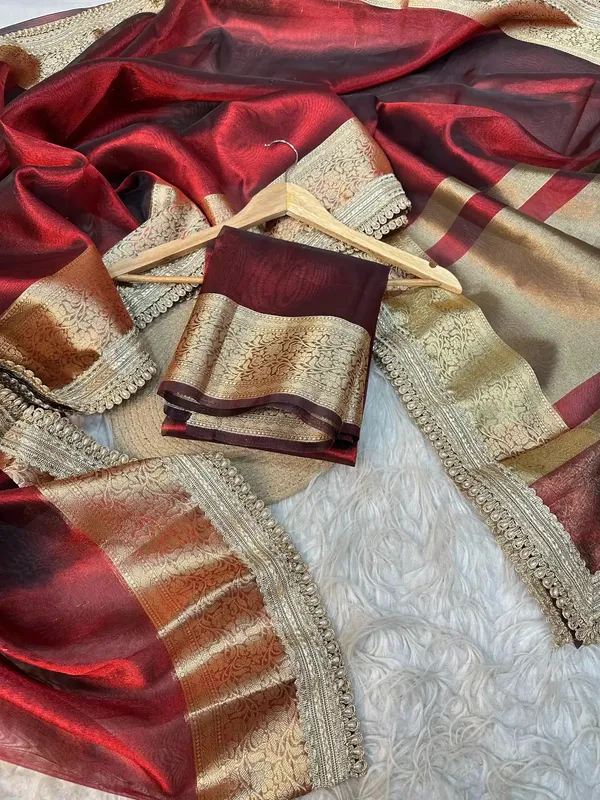 Subtle_Carmine_Red_Tissue_Silk_Moti_Lace_Designer_Banarasi_Saree