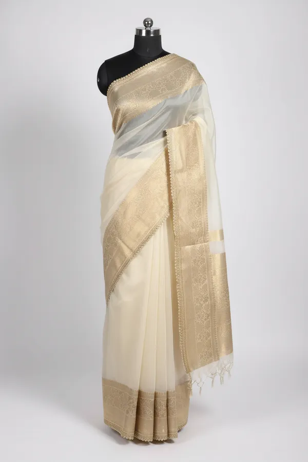 Light_Ivory_Cream_Kora_Organza_Designer_Lace_Attached_Banarasi_Saree