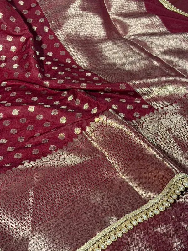 Dark_Maroon_Chinia_Silk_Lace_Work_Banarasi_Saree