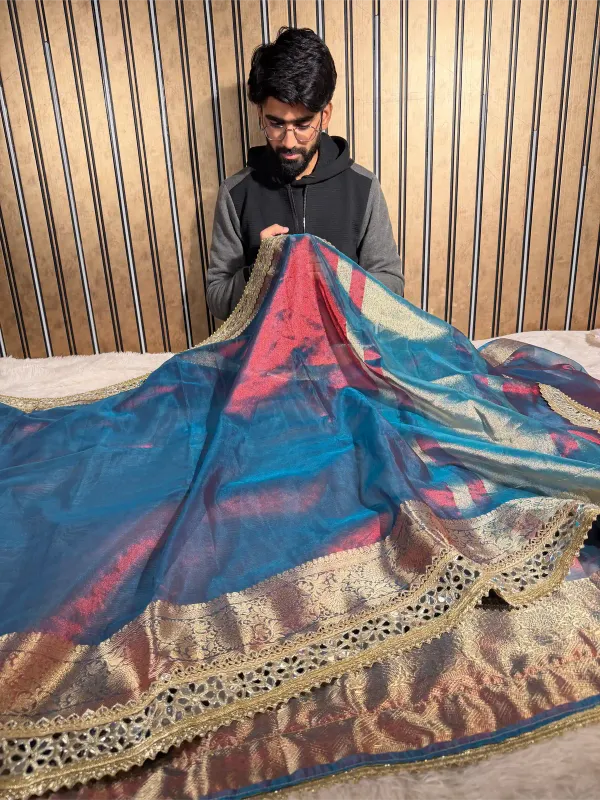 Dhoop_Chaon_Rare_German_Blue_Shade_Tissue_Silk_Dedo_Banarasi_Saree