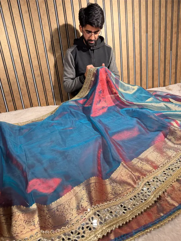 Dhoop_Chaon_Rare_German_Blue_Shade_Tissue_Silk_Dedo_Banarasi_Saree