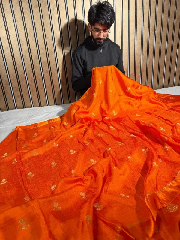 Fanta_Orange_Extremely_Soft_Georgette_Silk_Banarasi_Saree