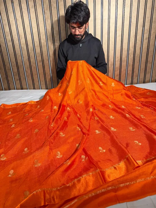 Fanta_Orange_Extremely_Soft_Georgette_Silk_Banarasi_Saree